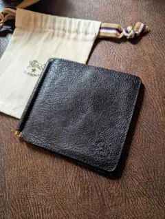 イルビゾンテ マネークリップ カードケース ブラック シボ加工 男女兼用