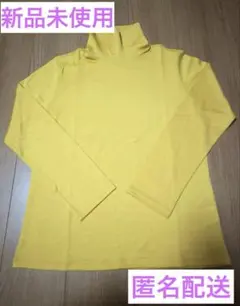 【新品未使用】メリノウール　タートルネックニット　黄色　手洗い可能　日本製