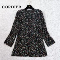 CORDIER フラワープリント チュニック丈 ブラウス 40サイズ ブラック系のサムネイル