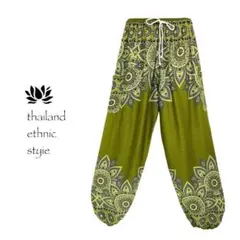 【新品】アラジンパンツ　タイパンツ【ゴム紐】05グリーン　D805-8