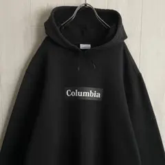 古着 コロンビア ボックスロゴ 刺繍ロゴ スウェット プルオーバー パーカー L