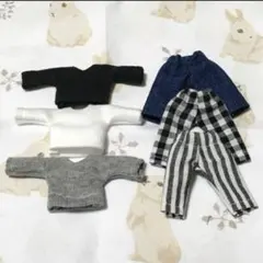 【限定SALE】オビツ11 服 ハンドメイド シャツ+ズボン(黒) 6点セット