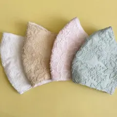 マスク　立体　コットンレース　ハンドメイド　大人用