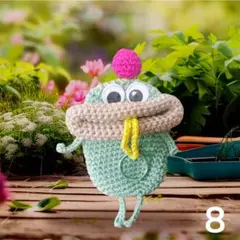 ♡ハンドメイド♡パクパクモンスター　リトルモンスター　キーケース　みどり8