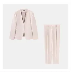 PLST トリアセブレンドカラーレスジャケット テーパードパンツ セットS M