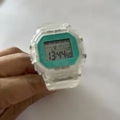 ニコアンド デジタル腕時計 クリア/ターコイズ