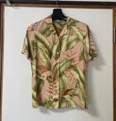Tommy Bahama レディース半袖アロハシャツ ピンク 葉柄のサムネイル