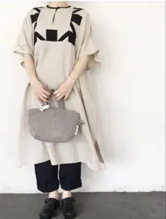【定価3.5万】homspun リネンバイオ　パッチワークBIGワンピースのサムネイル