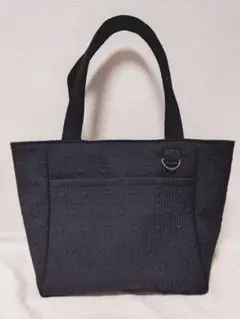ハンドメイド☆ポリエステルハート刺繍ヌビバッグ ブラック