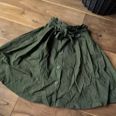 GLOBALWORK オリーブ色 ボタン付きスカート Lサイズ