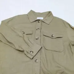 OPAQUE.CLIP 【M】オープンシャツ ミリタリー 麻51% 古着