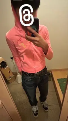 ジップパーカーピンク