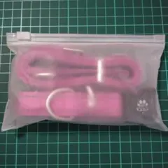 ピンクのナイロンリードと首輪セット