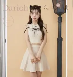 Darich ウエストオープンストリングニットミニワンピース アイボリー