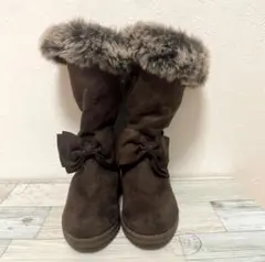 ブラウンファー付きロングブーツ