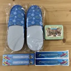 ディズニーアンバサダーホテル　子供用スリッパと歯ブラシセット　アメニティ缶含む