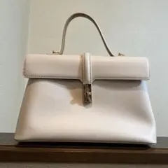 VIS ひねり金具ワンハンドルバッグ ホワイト アイボリー