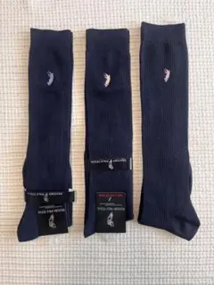 【新品未使用】WESTERN POLO TEXAS ネイビー リブソックス 3足