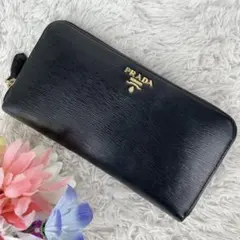 大容量✨プラダ 長財布 ラウンドファスナー　サフィアーノレザー 本革　 黒のサムネイル