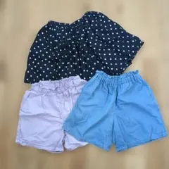 ハーフパンツ、インナーパンツ付きスカート 3点セット サイズ140