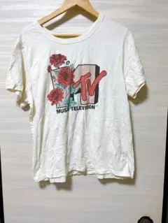 MTV フラワーグラフィック Tシャツ XXL