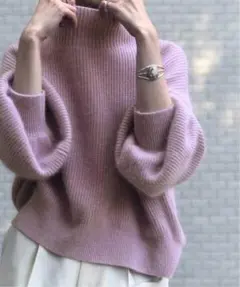 7Gアンゴラシャギーハイネックプルオーバー