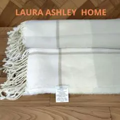 LAURA ASHLEY マルチカバー クリームチェック　大判ストール　ショール