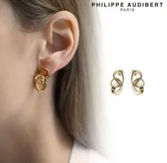 PHILIPPE AUDIBERT KINA カーブピアス金メッキ美品のサムネイル