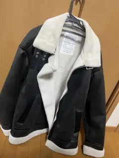 ブラックレザーシェルパジャケット
