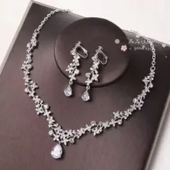 ウェディング　ネックレス　イヤリング　ジュエリー　 ジルコニア　ブライダルA