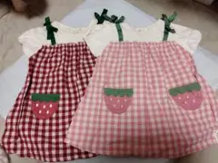 いちご　重ね着風チュニック２枚セット