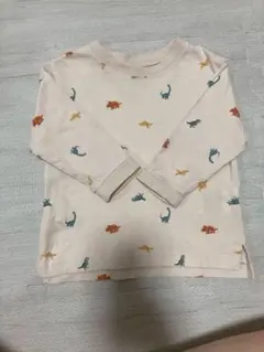 【プティマイン】恐竜柄 長袖Tシャツ 80cm