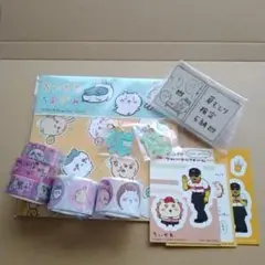 【匿名】ちいかわキャラクターグッズセット　クリップ　シール　折り紙　チャームなど