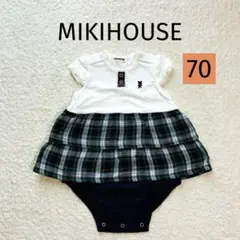 MIKIHOUSE ミキハウス　ベビー　70 半袖ロンパース　フリル　レースのサムネイル