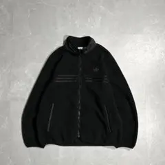 アディダス 2000 リュクス フリースジャケット トレフォイルロゴ ブラック