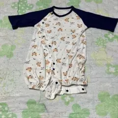 クマ柄 長袖ロンパース 95cmまで