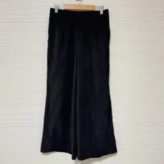 a.v.v ワイドパンツ スウェード調 ブラック M エレガント イージー