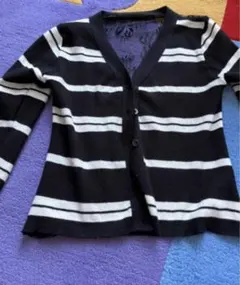 ストライプ Vネック カーディガン
