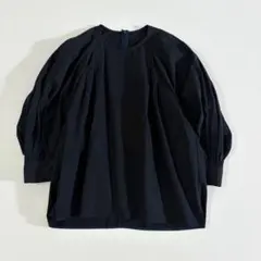 BLAMINK ブラミンクコットンシルクドルマンスリーブブラウス ブラック