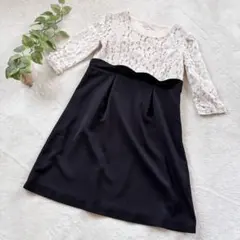 【SWEET MOMMY】マタニティ フォーマルワンピース(М)花柄レース