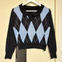 【⚡️激安⚡️】ダイヤ柄ニット　長袖