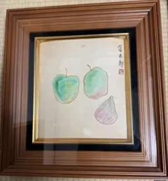 美品☆渡辺俊明 彩色水墨画…ご縁あっての二人なら大事にだいじにいたし