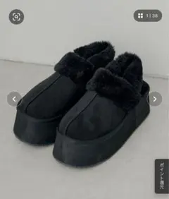 Chico　2way厚底ムートンサボ　ブラック　23.5cm