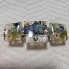 水晶✳︎フラワーカービング リビアングラス スイスブルー silver925 