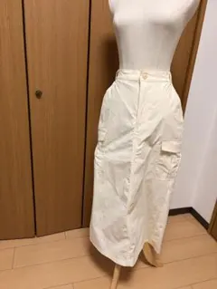 カーゴロングスカート ホワイト