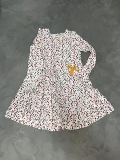 プチバトー 花柄長袖ワンピース