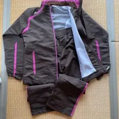 アシックス ジャケットとパンツ セット ブラウン/ピンク