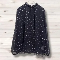 マジェスティックレゴン シフォン ブラウス 長袖　シアー　フリル　1609v