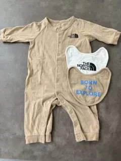 THE NORTH FACE ベージュロンパースとスタイセット
