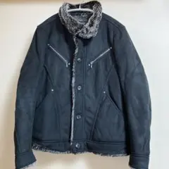 [ニコルクラブフォーメン]ブルゾン　ファー付き　ブラック　LLサイズ